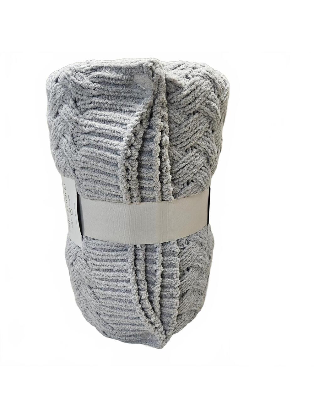 New Threshold Gray Textured Throw Blanket - Picture 3 of 3